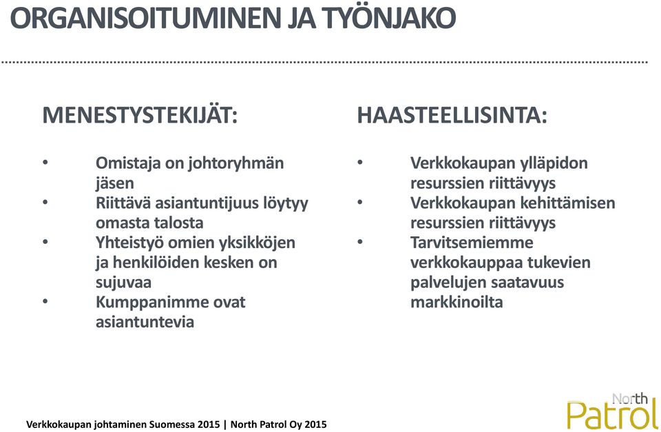 Kumppanimme ovat asiantuntevia HAASTEELLISINTA: Verkkokaupan ylläpidon resurssien riittävyys