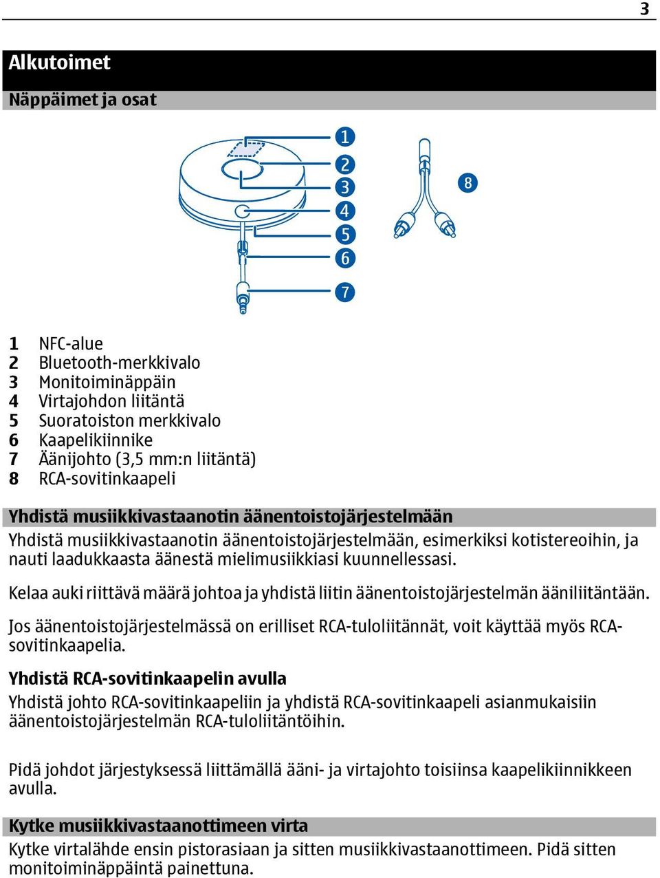 mielimusiikkiasi kuunnellessasi. Kelaa auki riittävä määrä johtoa ja yhdistä liitin äänentoistojärjestelmän ääniliitäntään.