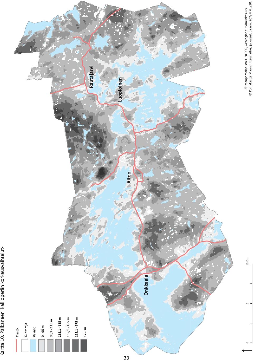 95,1 115 m 115,1 135 m 135,1 155 m 155,1 175 m 175 m Rautajärvi Luopioinen