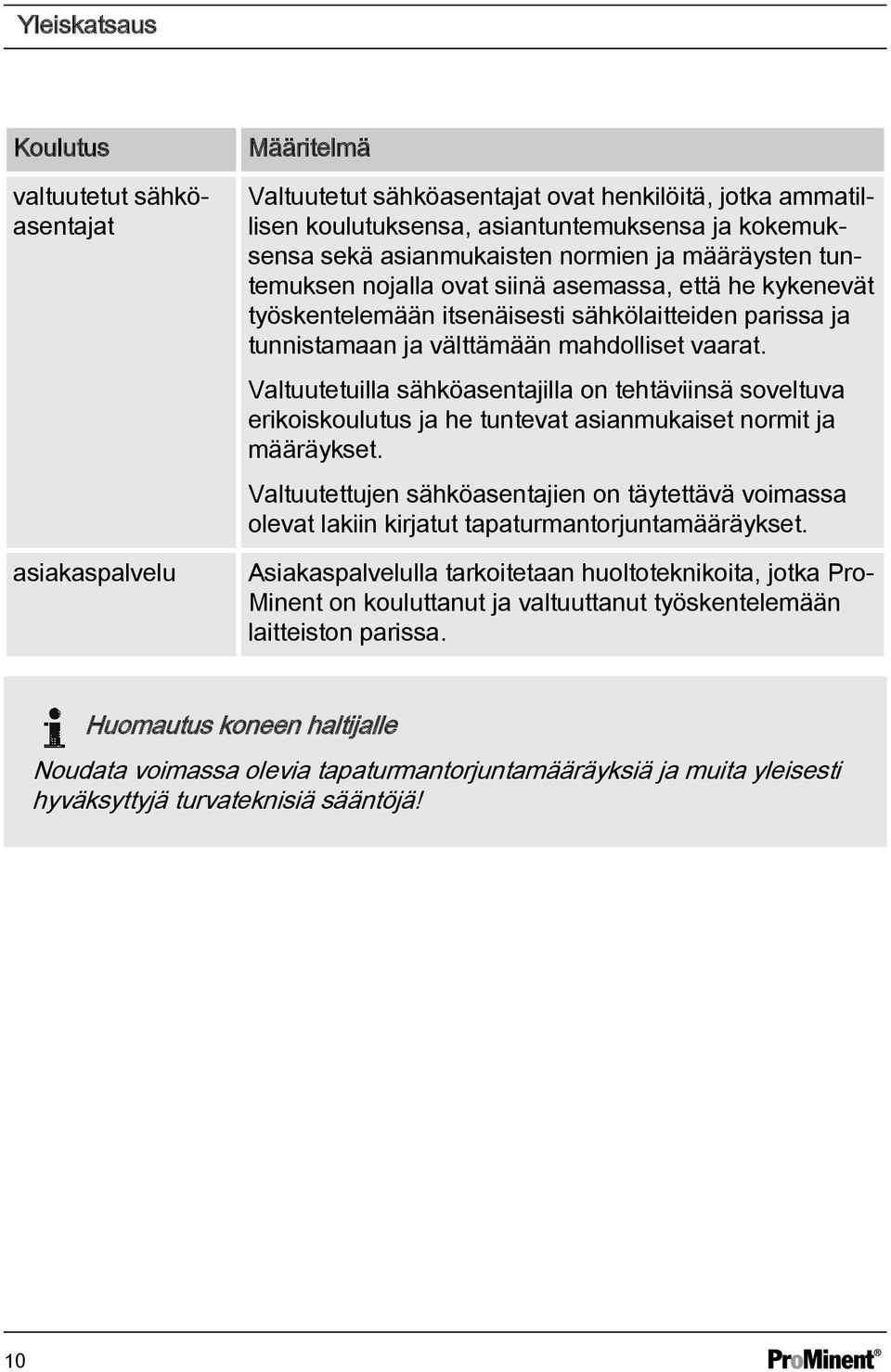 Valtuutetuilla sähköasentajilla on tehtäviinsä soveltuva erikoiskoulutus ja he tuntevat asianmukaiset normit ja määräykset.