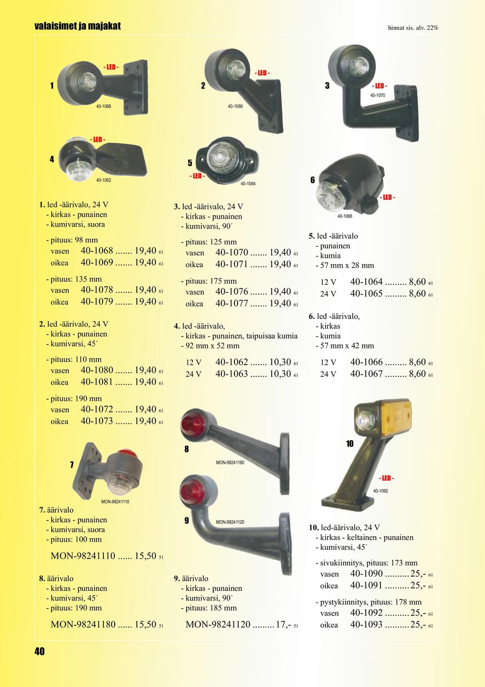 .. 9,0 oikea 0-0... 9,0 - pituus: mm vasen 0-0... 9,0 oikea 0-0... 9,0. led -äärivalo, - kirkas - punainen, taipuisaa kumia - 9 mm x mm V 0-0... 0,0 V 0-0... 0,0 0-0.