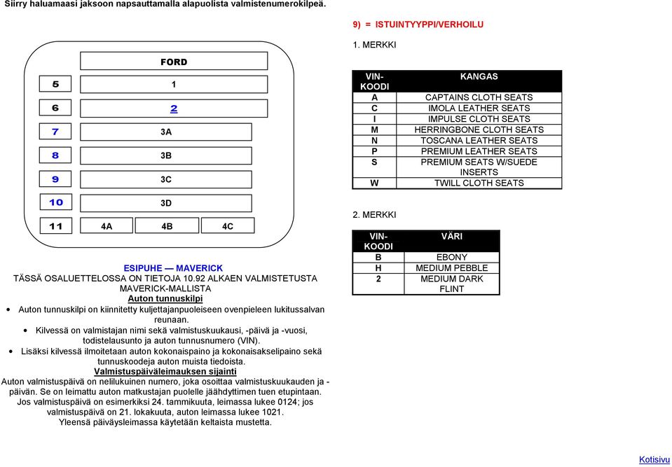 CLOTH SEATS TOSCANA LEATHER SEATS PREMIUM LEATHER SEATS PREMIUM SEATS W/SUEDE INSERTS TWILL CLOTH SEATS