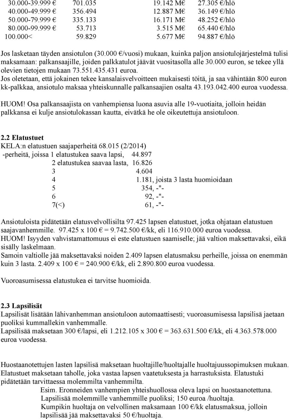 000 euron, se tekee yllä olevien tietojen mukaan 73.551.435.431 euroa.