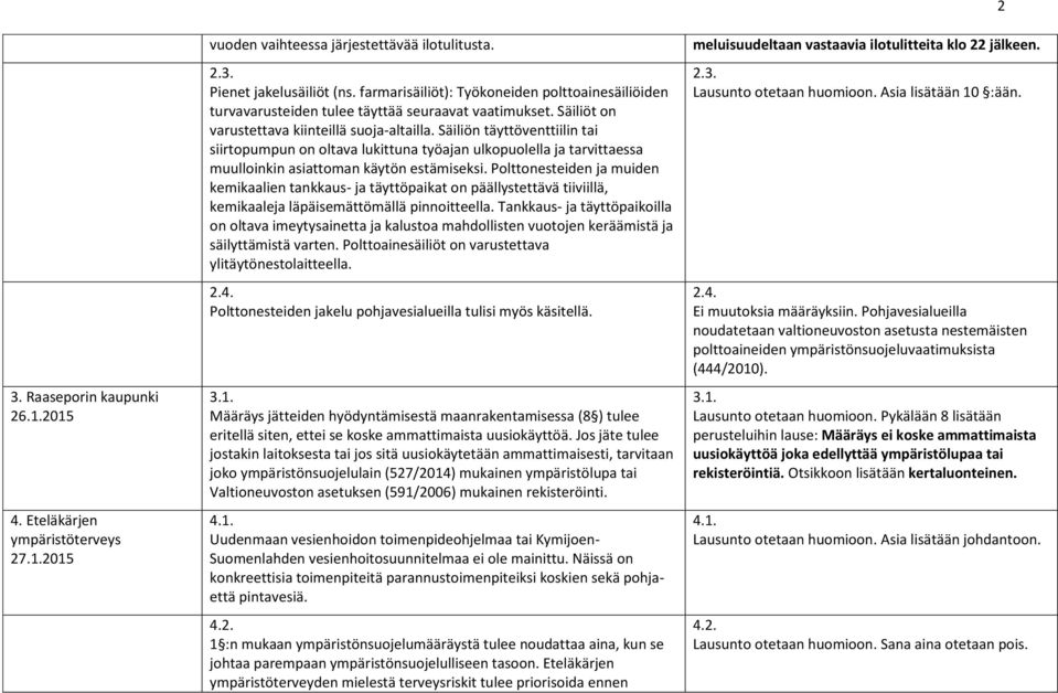 Säiliön täyttöventtiilin tai siirtopumpun on oltava lukittuna työajan ulkopuolella ja tarvittaessa muulloinkin asiattoman käytön estämiseksi.