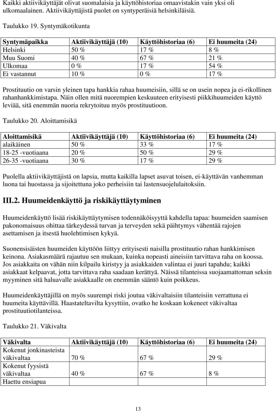 on varsin yleinen tapa hankkia rahaa huumeisiin, sillä se on usein nopea ja ei-rikollinen rahanhankkimistapa.