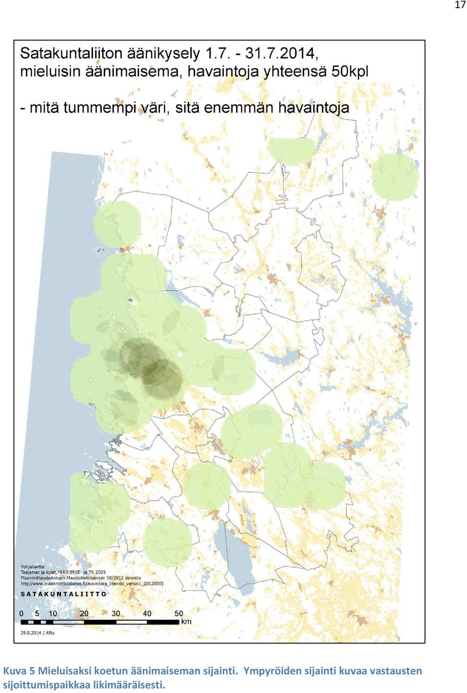 Ympyröiden sijainti kuvaa