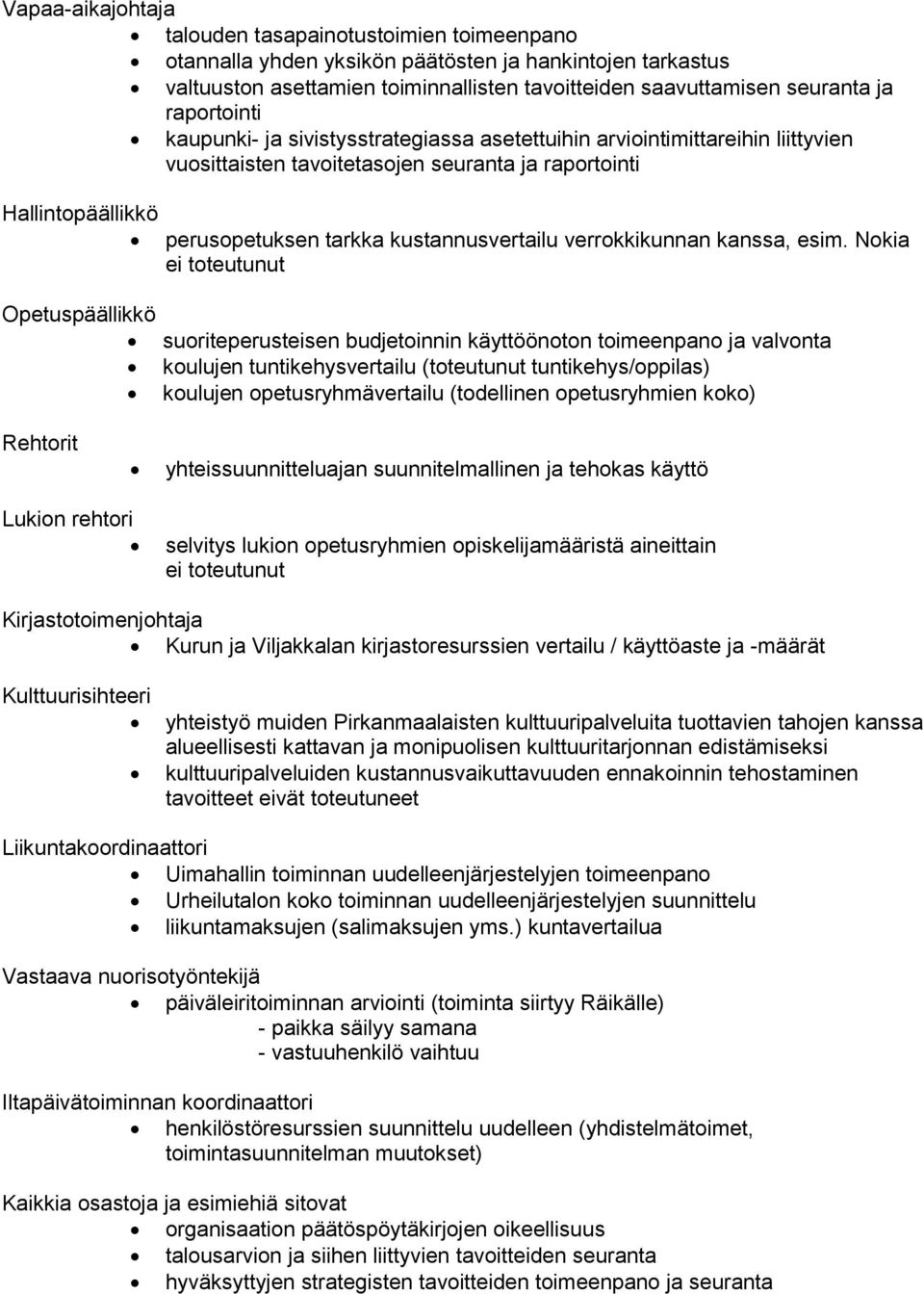 kustannusvertailu verrokkikunnan kanssa, esim.