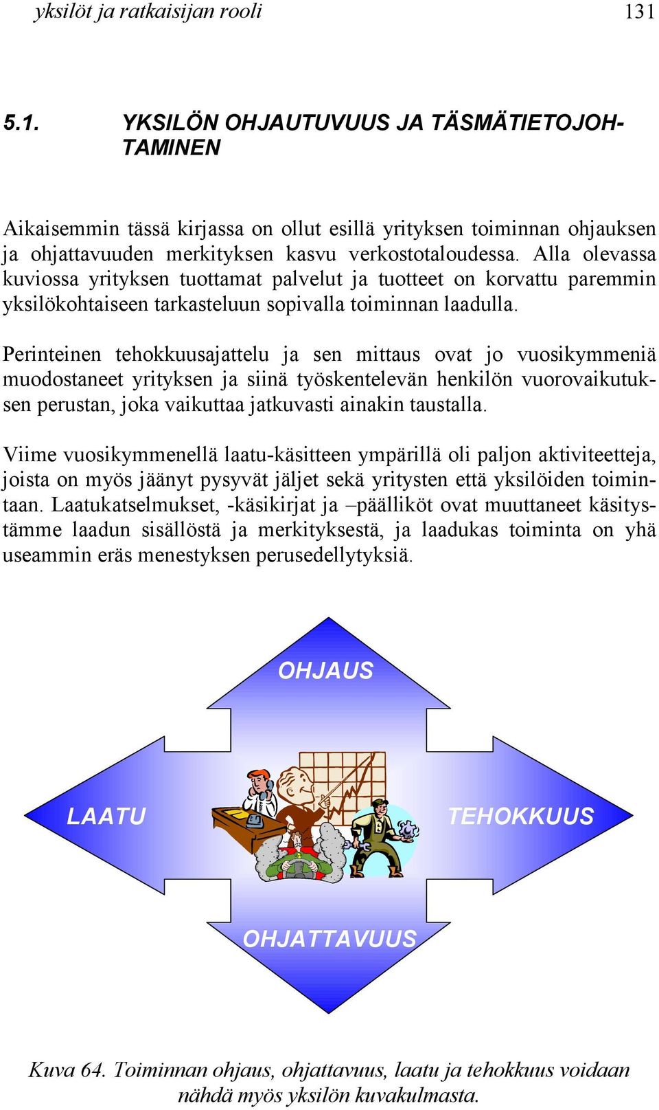 Alla olevassa kuviossa yrityksen tuottamat palvelut ja tuotteet on korvattu paremmin yksilökohtaiseen tarkasteluun sopivalla toiminnan laadulla.