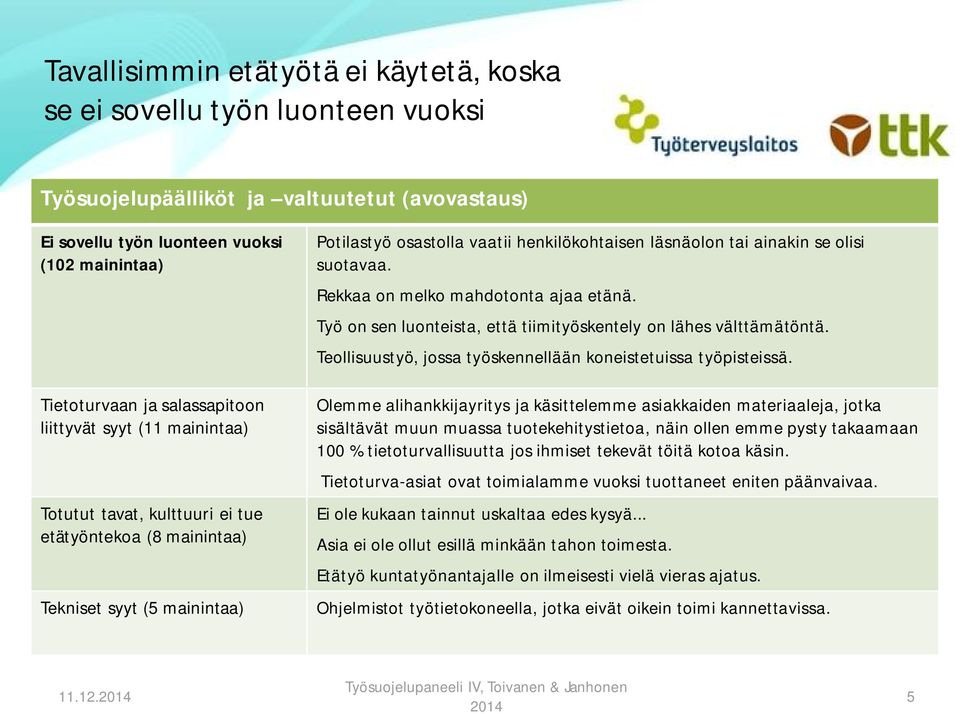se olisi suotavaa. Rekkaa on melko mahdotonta ajaa etänä. Työ on sen luonteista, että tiimityöskentely on lähes välttämätöntä. Teollisuustyö, jossa työskennellään koneistetuissa työpisteissä.