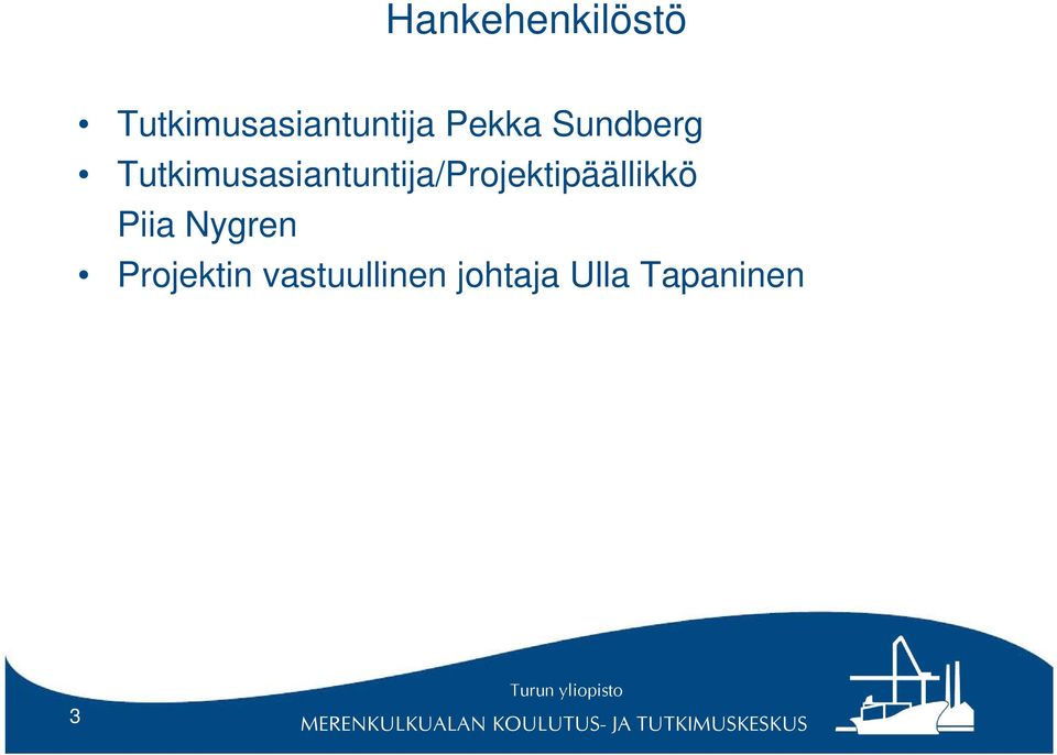 Tutkimusasiantuntija/Projektipäällikkö i