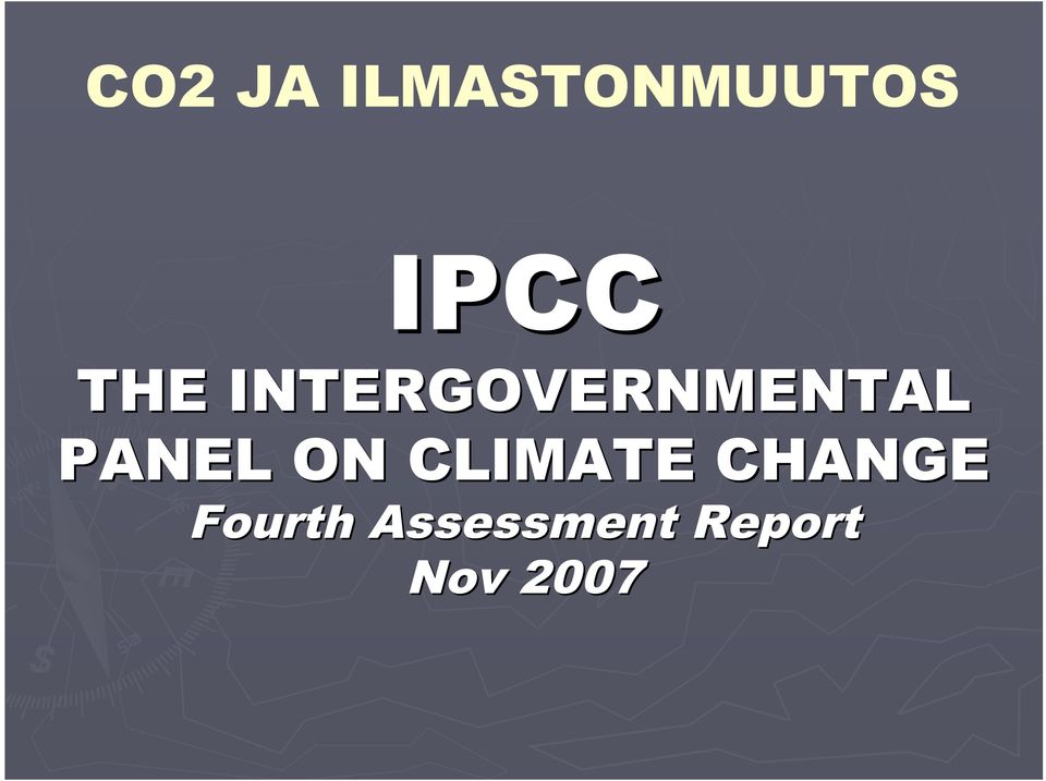 PANEL ON CLIMATE CHANGE
