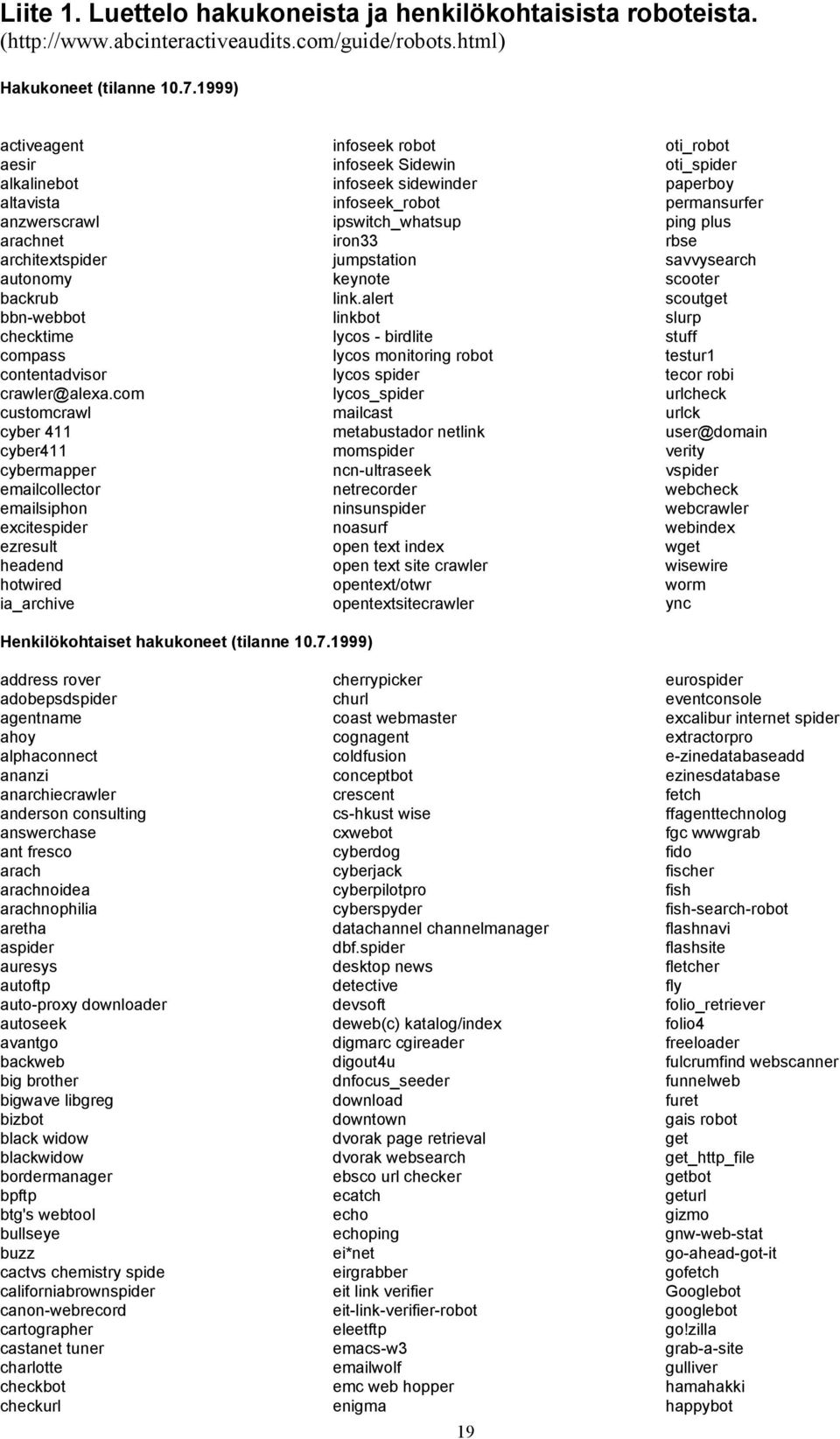 com customcrawl cyber 411 cyber411 cybermapper emailcollector emailsiphon excitespider ezresult headend hotwired ia_archive infoseek robot infoseek Sidewin infoseek sidewinder infoseek_robot