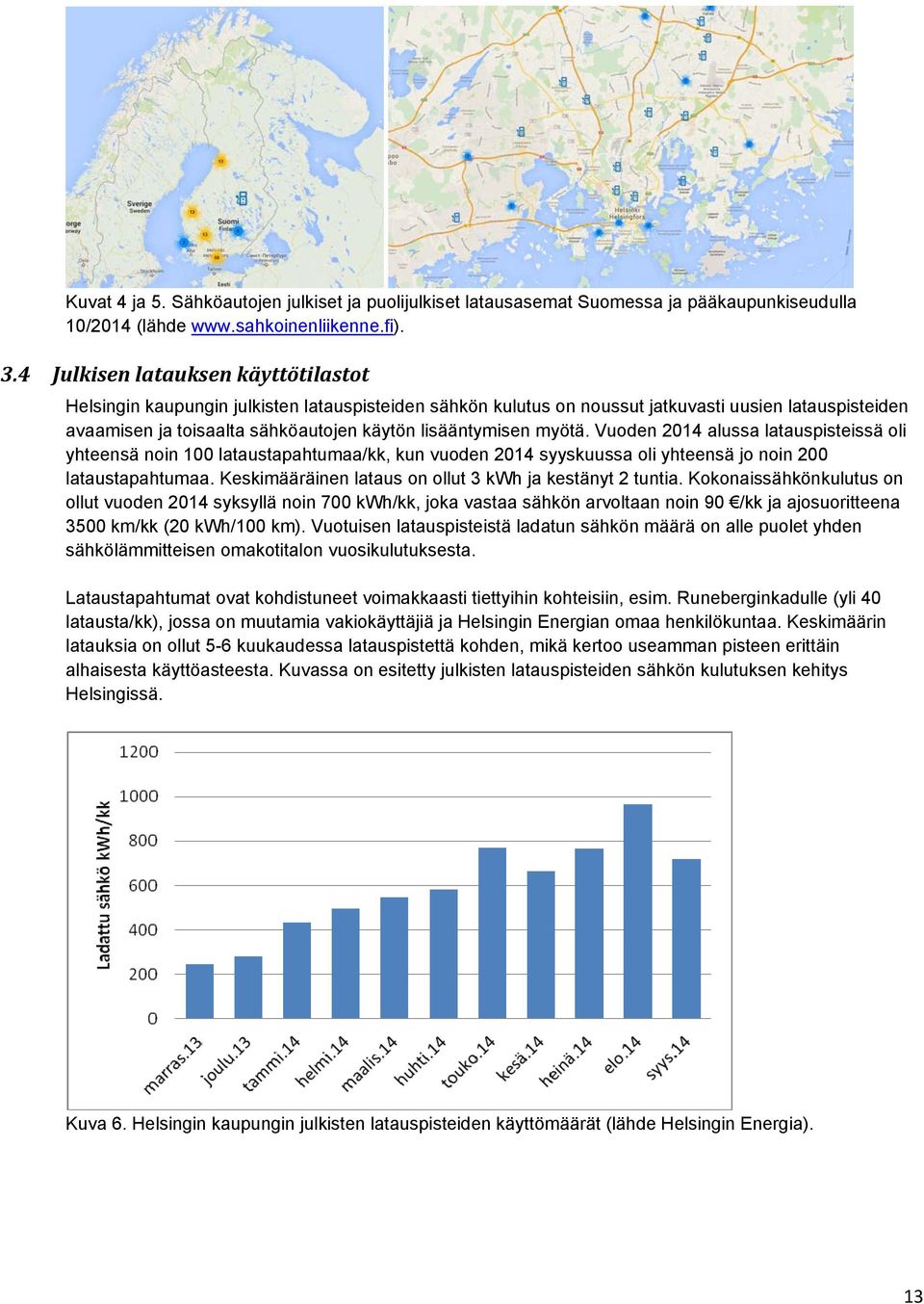 myötä. Vuoden 2014 alussa latauspisteissä oli yhteensä noin 100 lataustapahtumaa/kk, kun vuoden 2014 syyskuussa oli yhteensä jo noin 200 lataustapahtumaa.