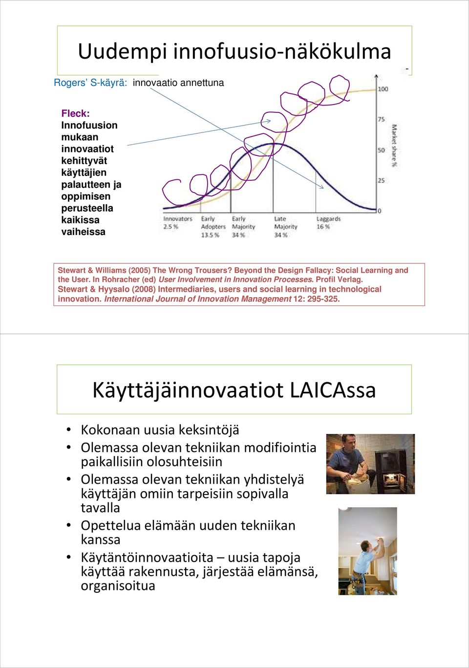 Stewart & Hyysalo (2008) Intermediaries, users and social learning in technological innovation. International Journal of Innovation Management 12: 295-325.