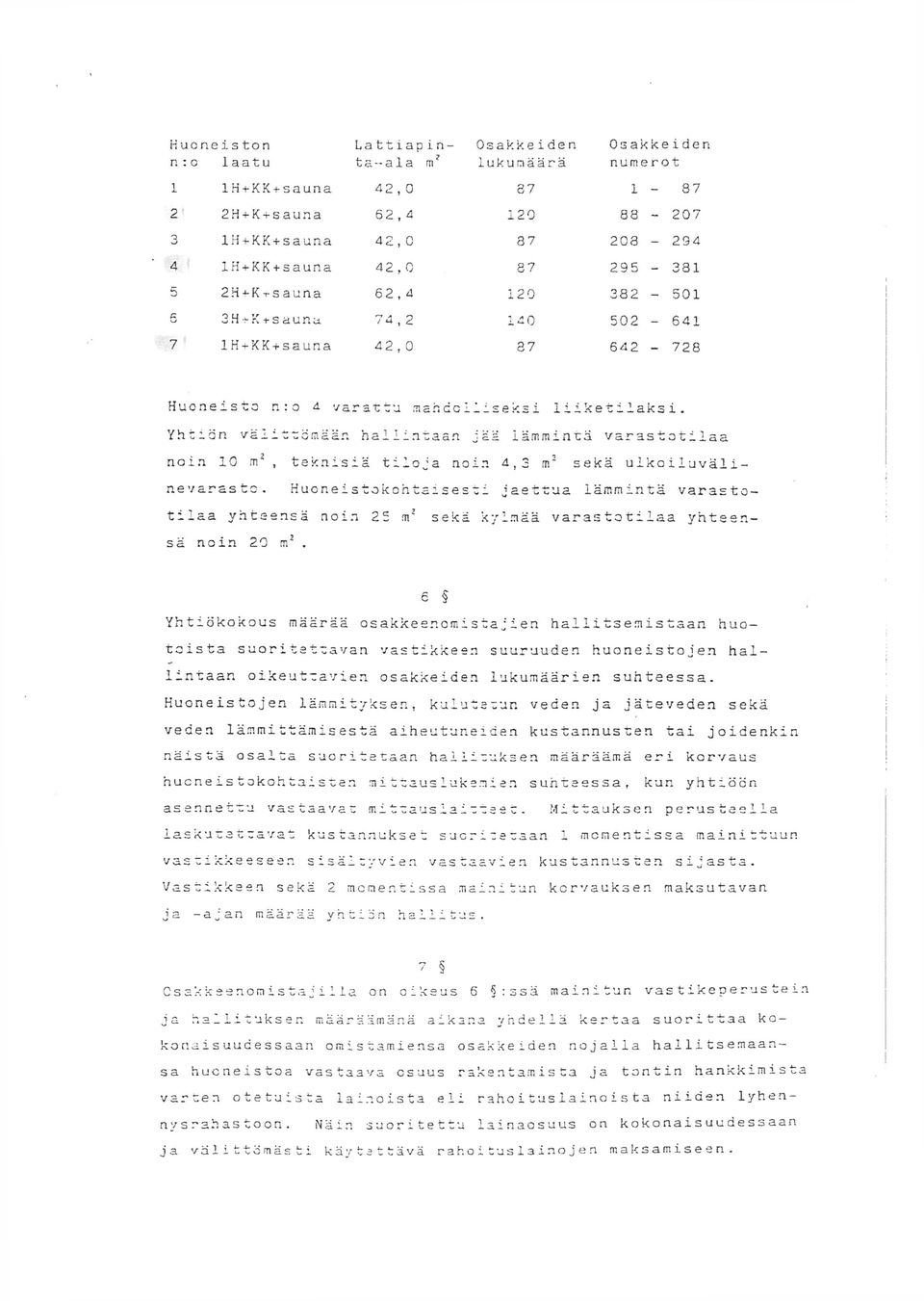 Yhtiön välittömään hallintaan jää lämmintä varastotilaa noin 10 m2, teknis iä tiloja no in 4,3 m2 sekä uikoiluvälin e v a r as to. Huone!