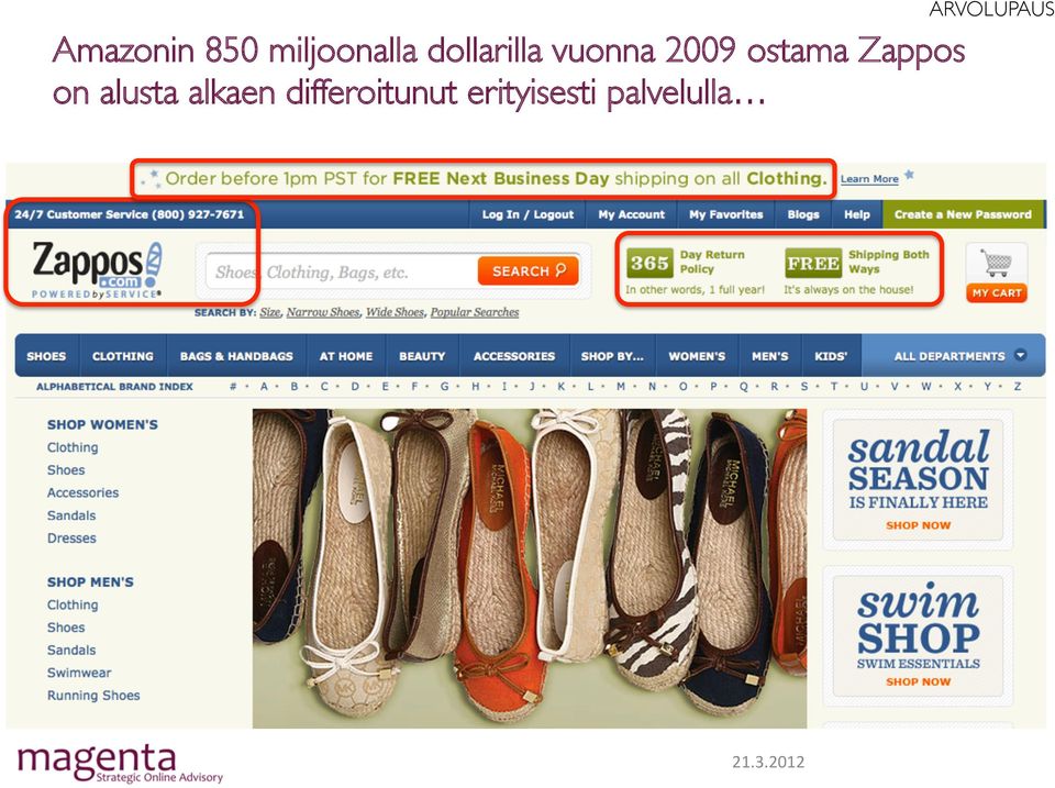 Zappos on alusta alkaen