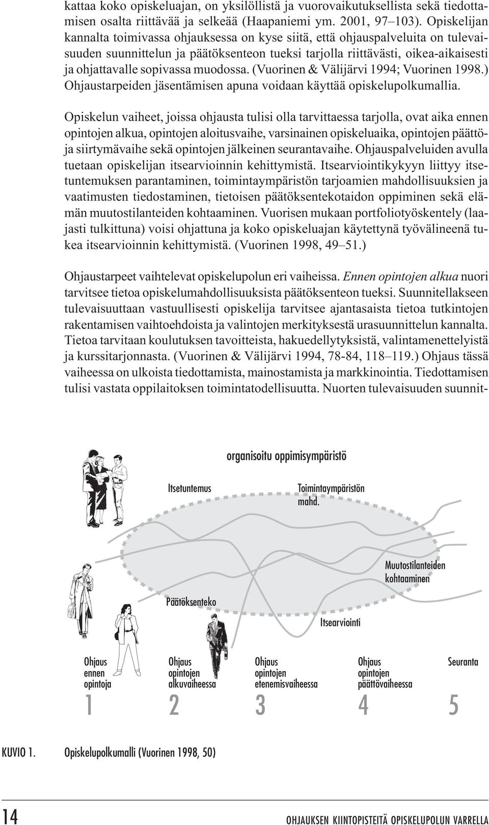 muodossa. (Vuorinen & Välijärvi 1994; Vuorinen 1998.) Ohjaustarpeiden jäsentämisen apuna voidaan käyttää opiskelupolkumallia.