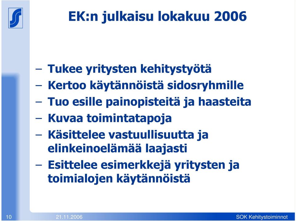 Kuvaa toimintatapoja Käsittelee vastuullisuutta ja elinkeinoelämää