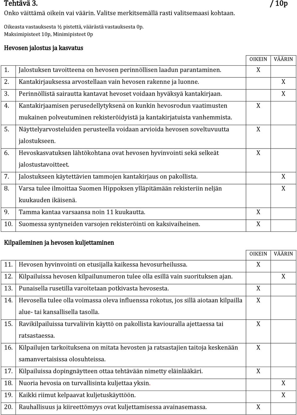 Kantakirjauksessa arvostellaan vain hevosen rakenne ja luonne. 3. Perinnöllistä sairautta kantavat hevoset voidaan hyväksyä kantakirjaan. 4.