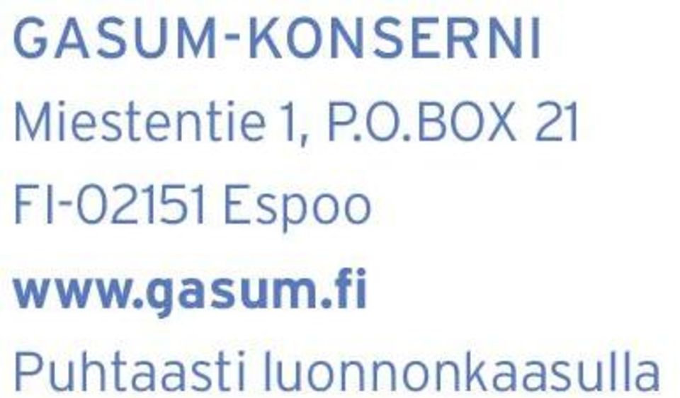 BOX 21 FI-02151 Espoo