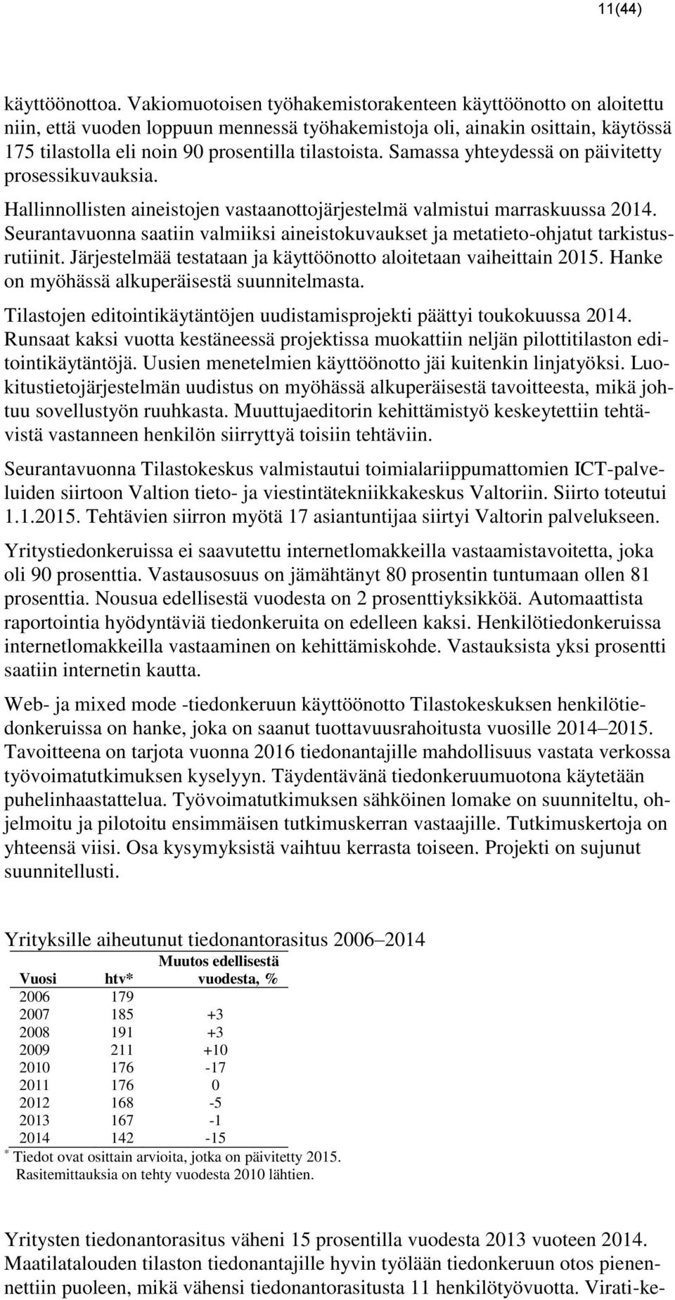 Samassa yhteydessä on päivitetty prosessikuvauksia. Hallinnollisten aineistojen vastaanottojärjestelmä valmistui marraskuussa.