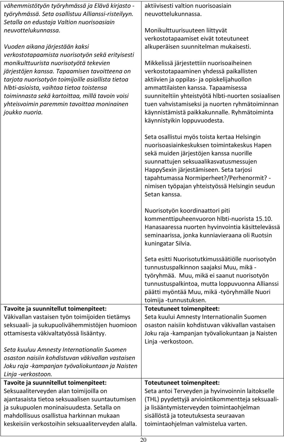 Tapaamisen tavoitteena on tarjota nuorisotyön toimijoille asiallista tietoa hlbti-asioista, vaihtaa tietoa toistensa toiminnasta sekä kartoittaa, millä tavoin voisi yhteisvoimin paremmin tavoittaa