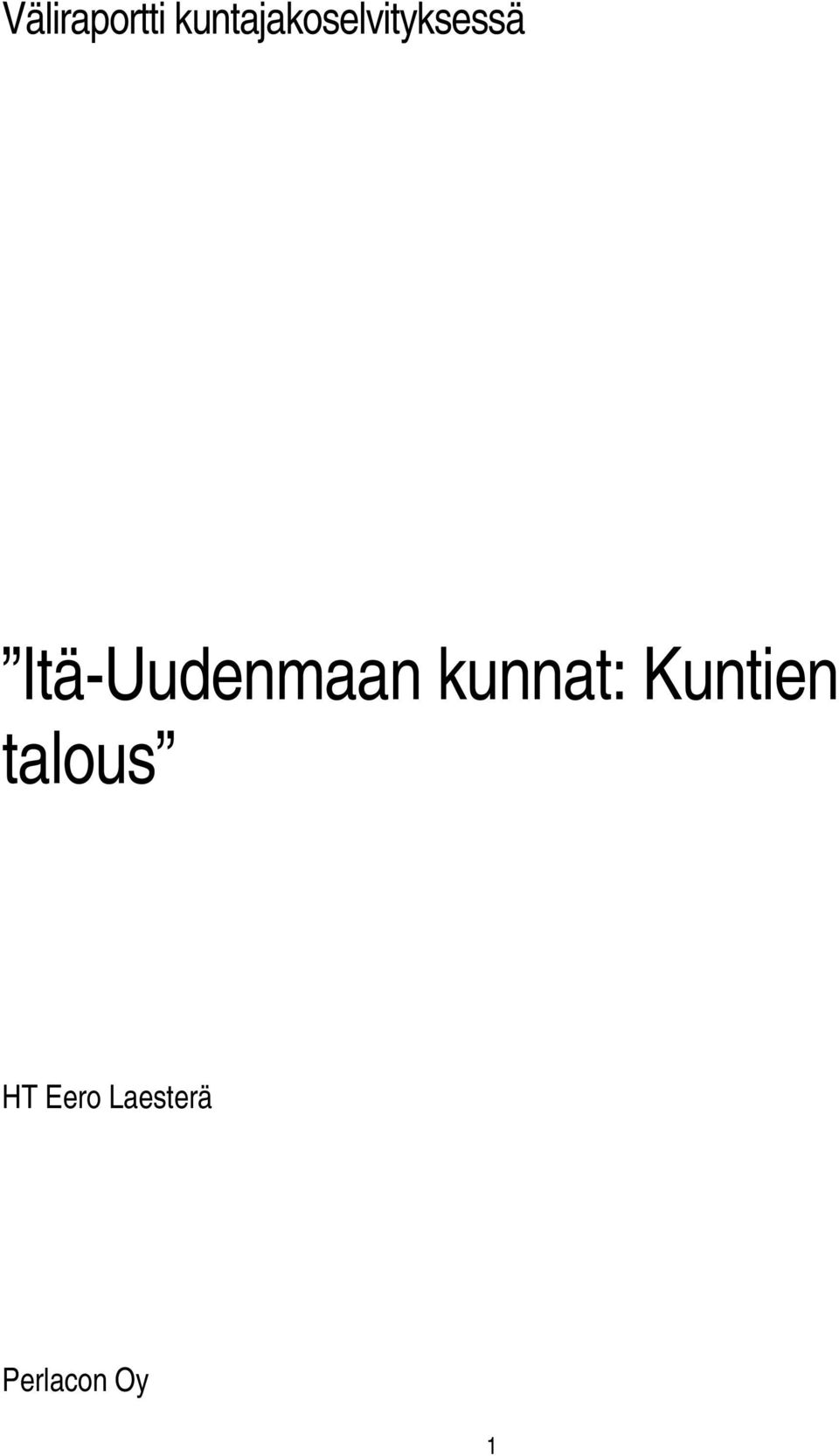 Itä-Uudenmaan kunnat: