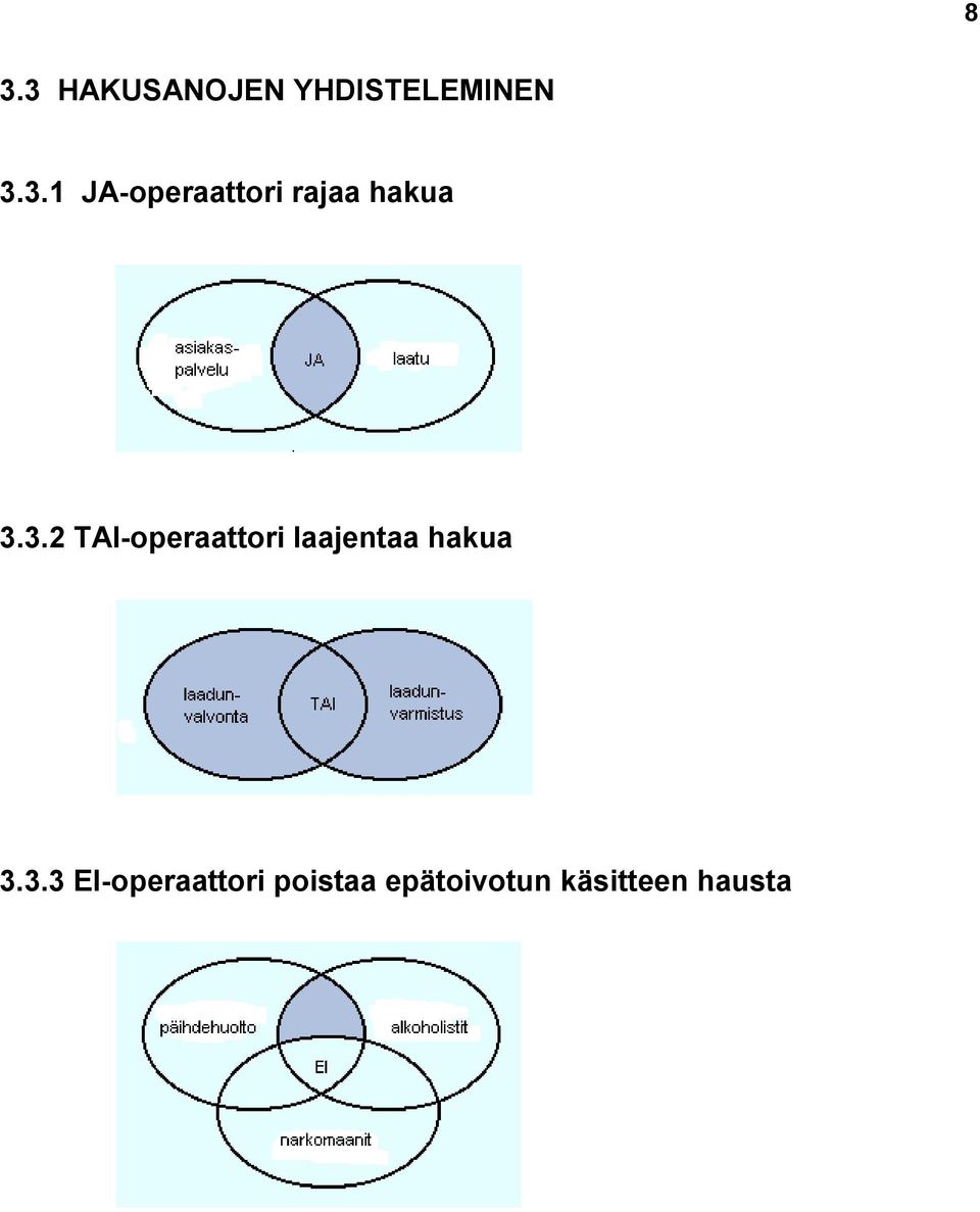 3.3.3 EI-operaattori poistaa epätoivotun