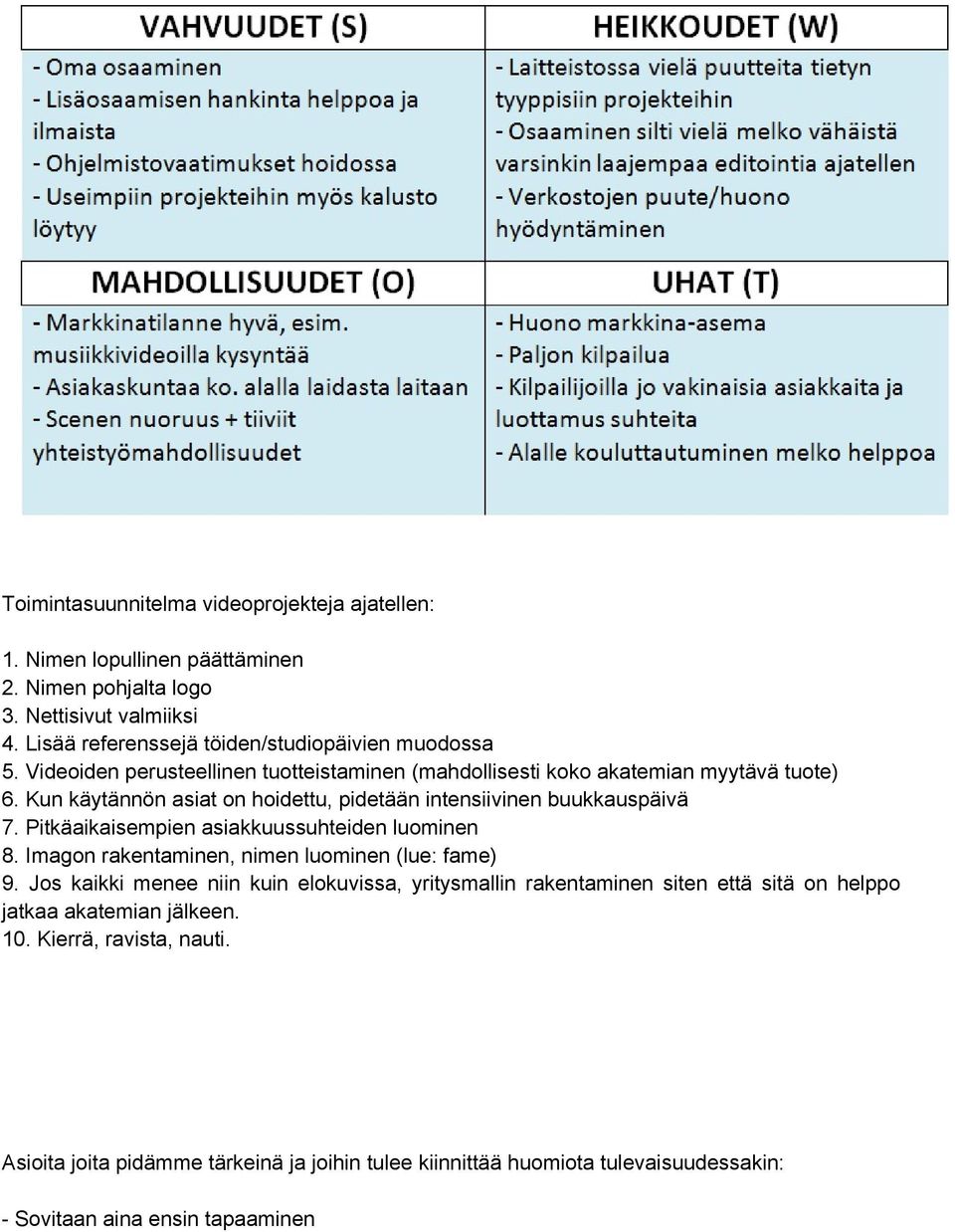 Kun käytännön asiat on hoidettu, pidetään intensiivinen buukkauspäivä 7. Pitkäaikaisempien asiakkuussuhteiden luominen 8. Imagon rakentaminen, nimen luominen (lue: fame) 9.