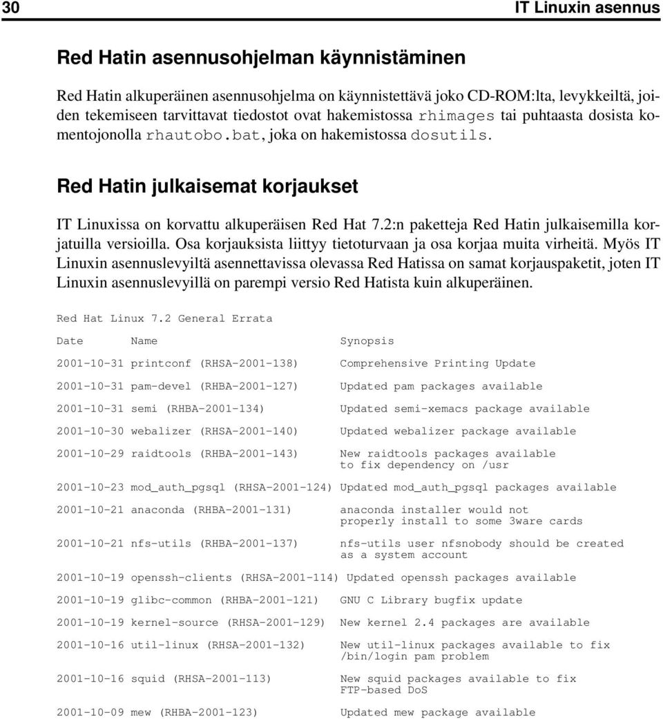 2:n paketteja Red Hatin julkaisemilla korjatuilla versioilla. Osa korjauksista liittyy tietoturvaan ja osa korjaa muita virheitä.