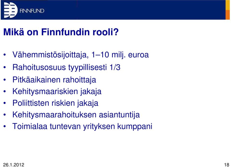 Kehitysmaariskien jakaja Poliittisten riskien jakaja