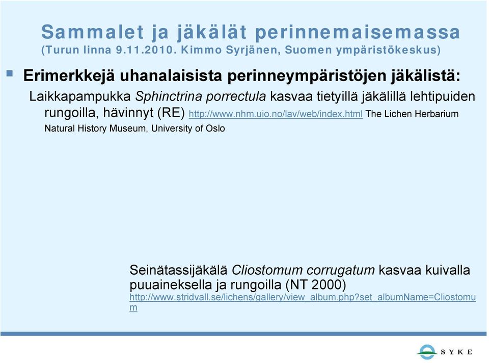 html The Lichen Herbarium Natural History Museum, University of Oslo Seinätassijäkälä Cliostomum corrugatum