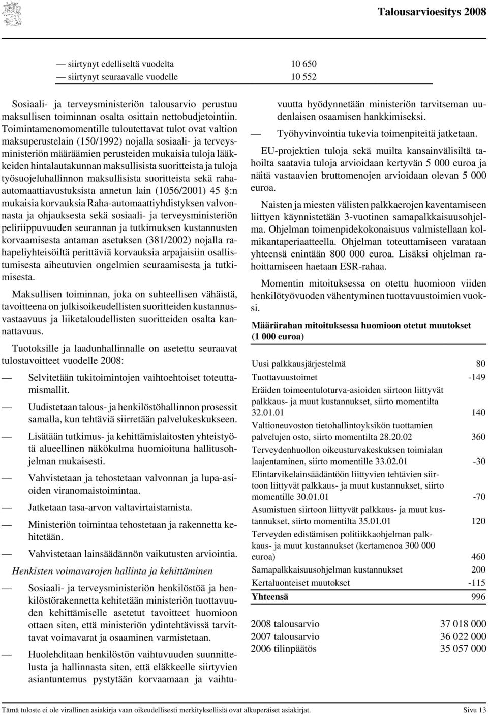 maksullisista suoritteista ja tuloja työsuojeluhallinnon maksullisista suoritteista sekä rahaautomaattiavustuksista annetun lain (1056/2001) 45 :n mukaisia korvauksia Raha-automaattiyhdistyksen