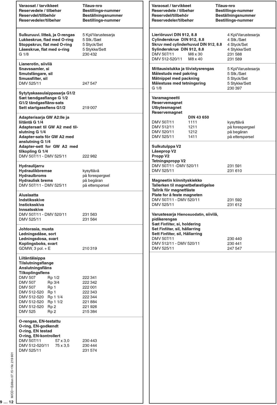 litteä, ja -rengas Lukkeskrue, flad med -ring Stoppskruv, flat med -ring Låseskrue, flat med o-ring G 1/8 Lianerotin, siivilä Snavssamler, si Smutsfångare, sil Smussfilter, sil