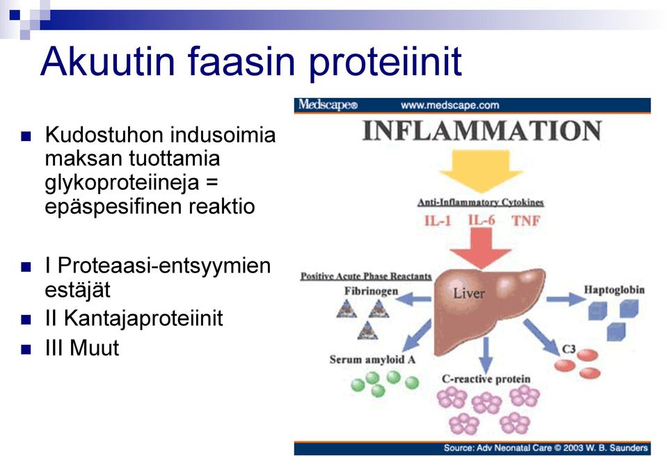 glykoproteiineja = epäspesifinen reaktio