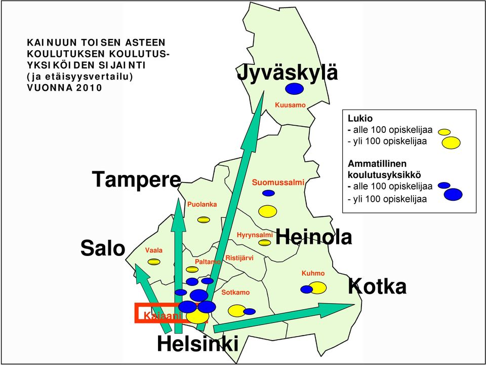 Puolanka Suomussalmi Ammatillinen koulutusyksikkö - alle 100 opiskelijaa - yli 100