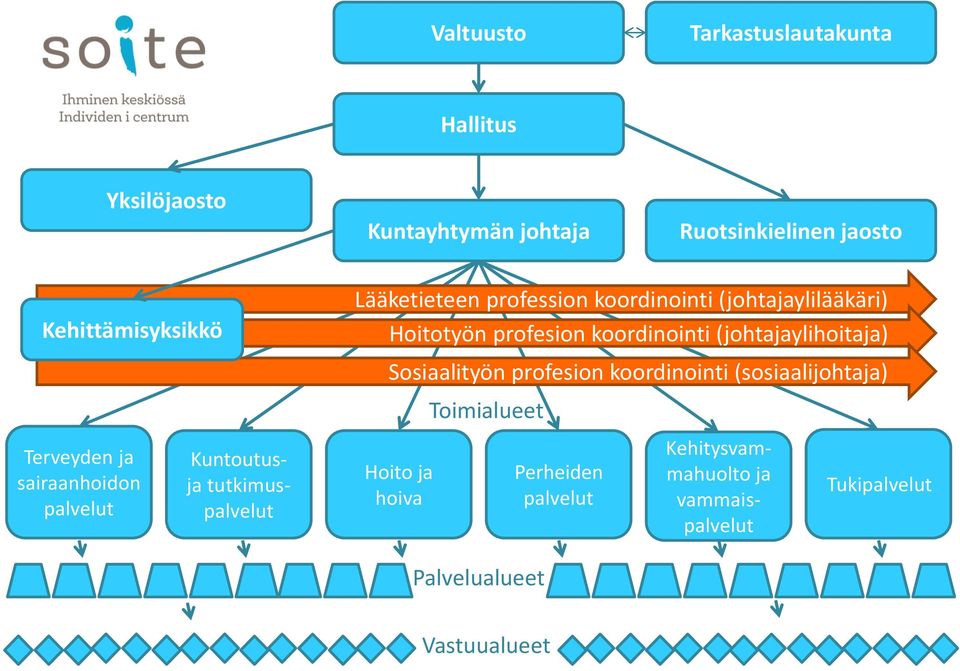 Hoitotyön profesion koordinointi (johtajaylihoitaja) Sosiaalityön profesion koordinointi