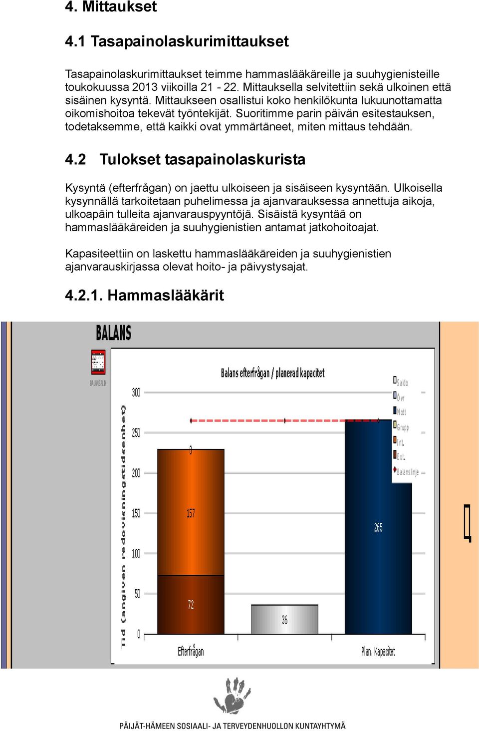 Suoritimme parin päivän esitestauksen, todetaksemme, että kaikki ovat ymmärtäneet, miten mittaus tehdään. 4.