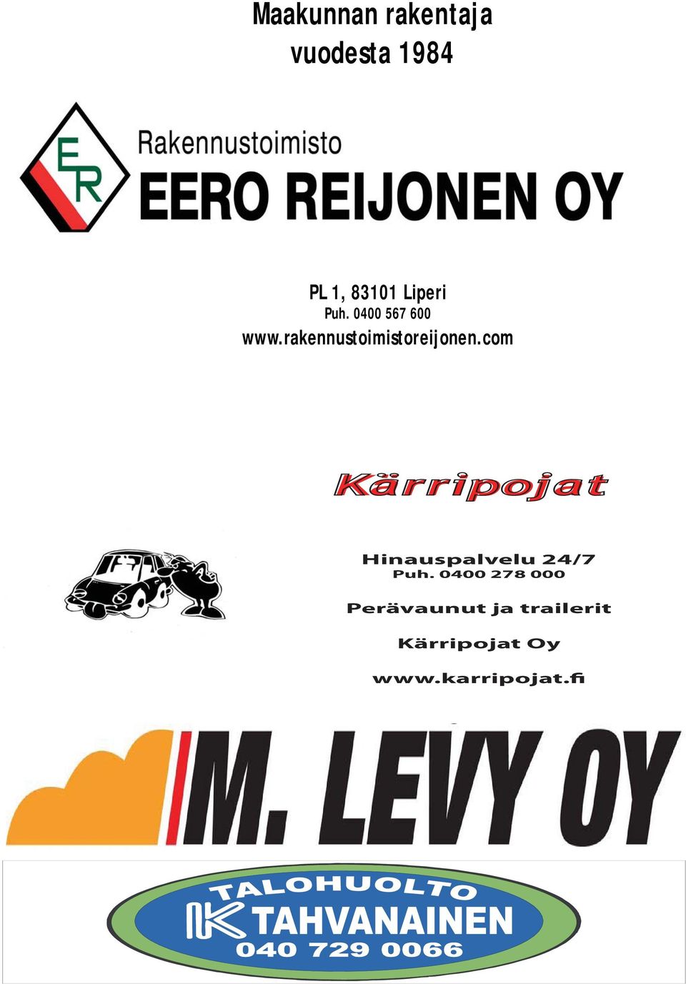 com Kärripojat Hinauspalvelu 4/7 Puh.