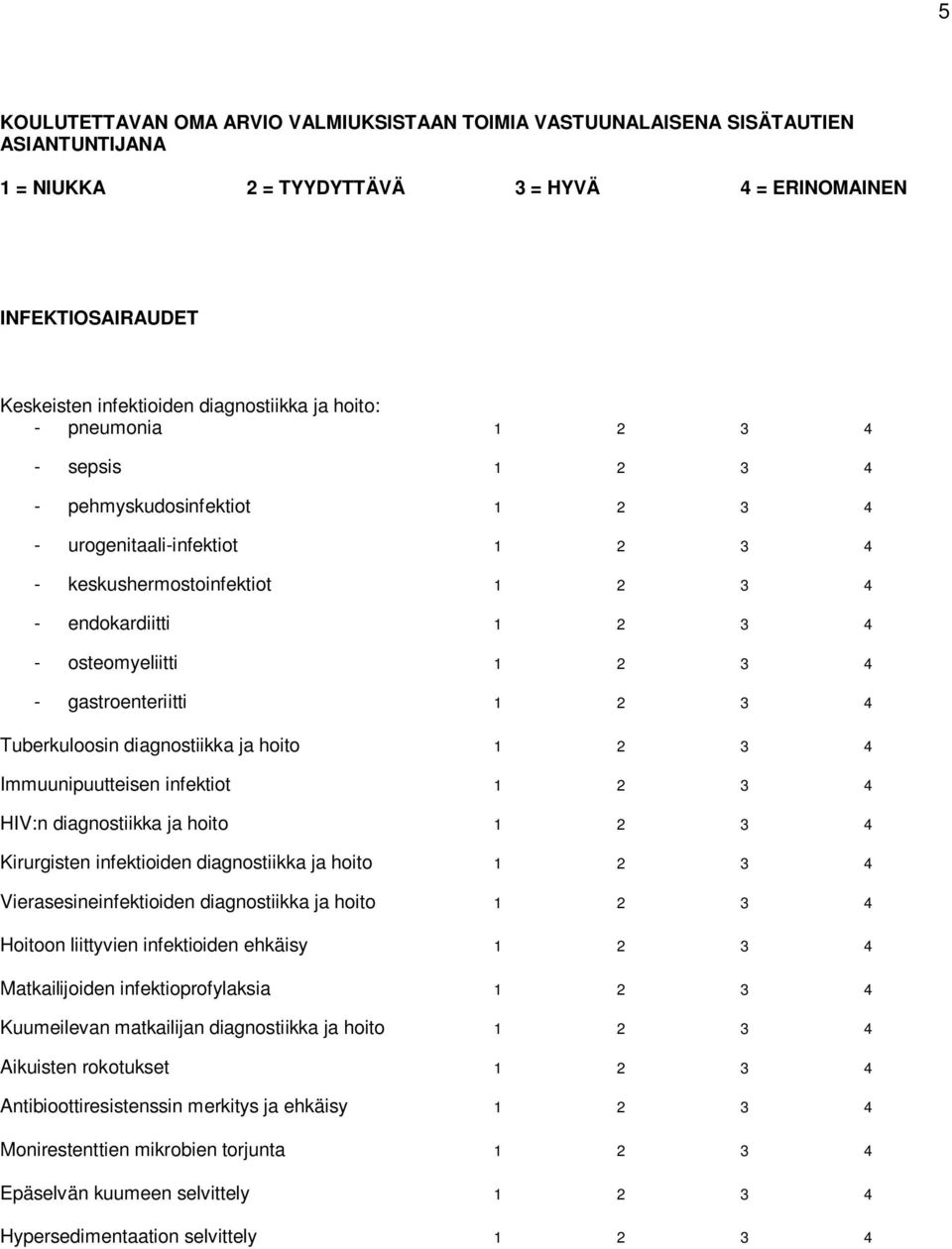 Kirurgisten infektioiden diagnostiikka ja hoito 1 2 3 4 Vierasesineinfektioiden diagnostiikka ja hoito 1 2 3 4 Hoitoon liittyvien infektioiden ehkäisy 1 2 3 4 Matkailijoiden infektioprofylaksia 1 2 3