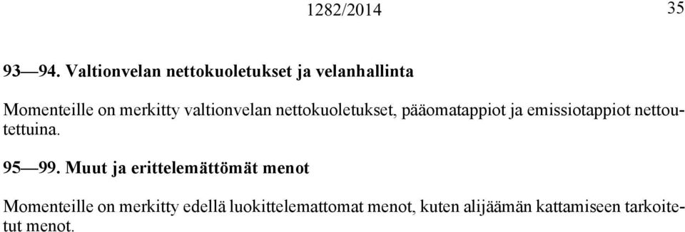 valtionvelan nettokuoletukset, pääomatappiot ja emissiotappiot nettoutettuina.