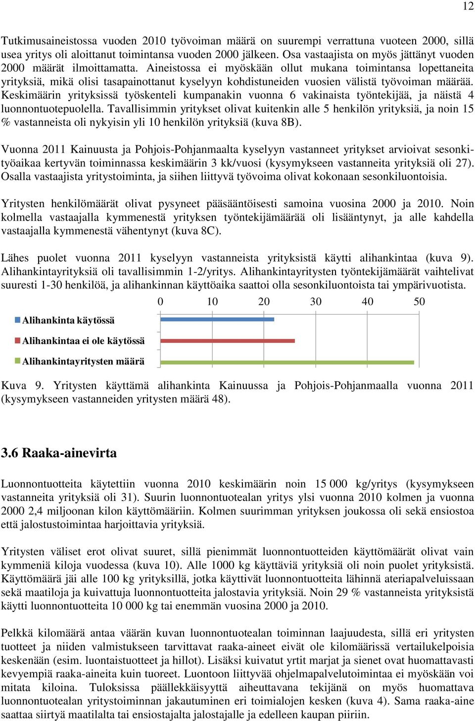 Aineistossa ei myöskään ollut mukana toimintansa lopettaneita yrityksiä, mikä olisi tasapainottanut kyselyyn kohdistuneiden vuosien välistä työvoiman määrää.