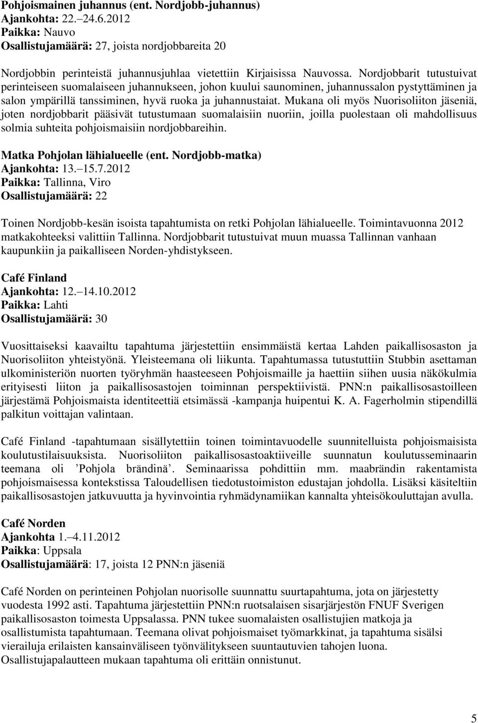 Nordjobbarit tutustuivat perinteiseen suomalaiseen juhannukseen, johon kuului saunominen, juhannussalon pystyttäminen ja salon ympärillä tanssiminen, hyvä ruoka ja juhannustaiat.