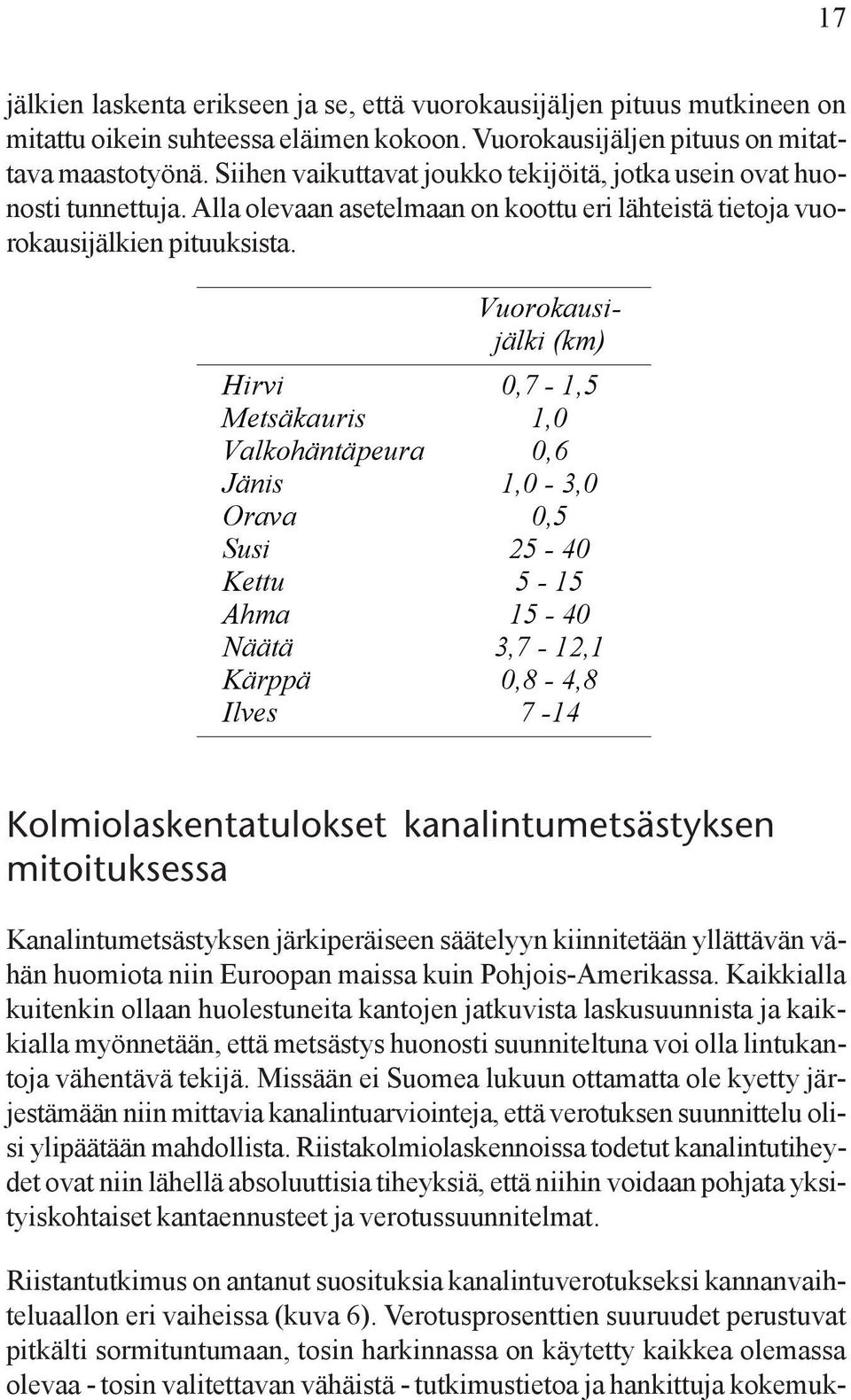 Riistantutkimus on antanut suosituksia kanalintuverotukseksi kannanvaihteluaallon eri vaiheissa (kuva 6).