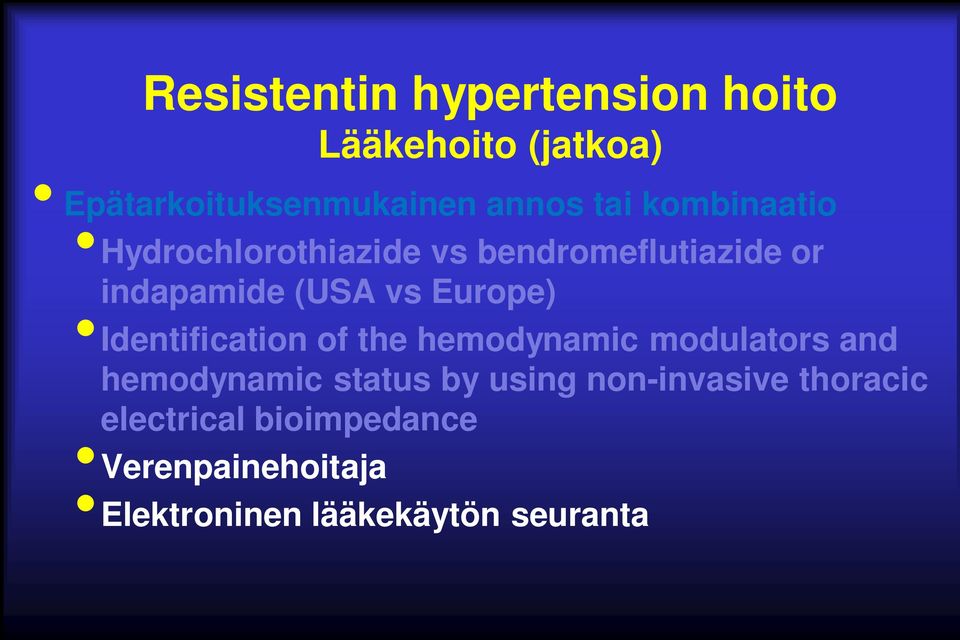 Identification of the hemodynamic modulators and hemodynamic status by using