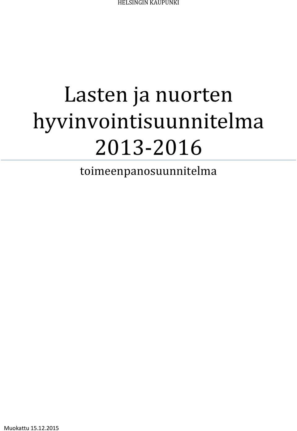 hyvinvointisuunnitelma