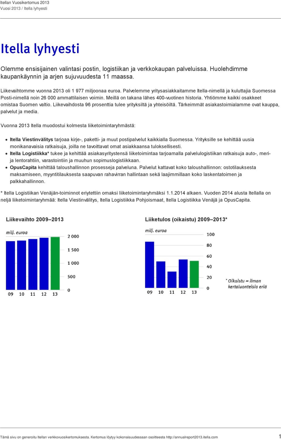 Meillä on takana lähes 400-vuotinen historia. Yhtiömme kaikki osakkeet omistaa Suomen valtio. Liikevaihdosta 96 prosenttia tulee yrityksiltä ja yhteisöiltä.