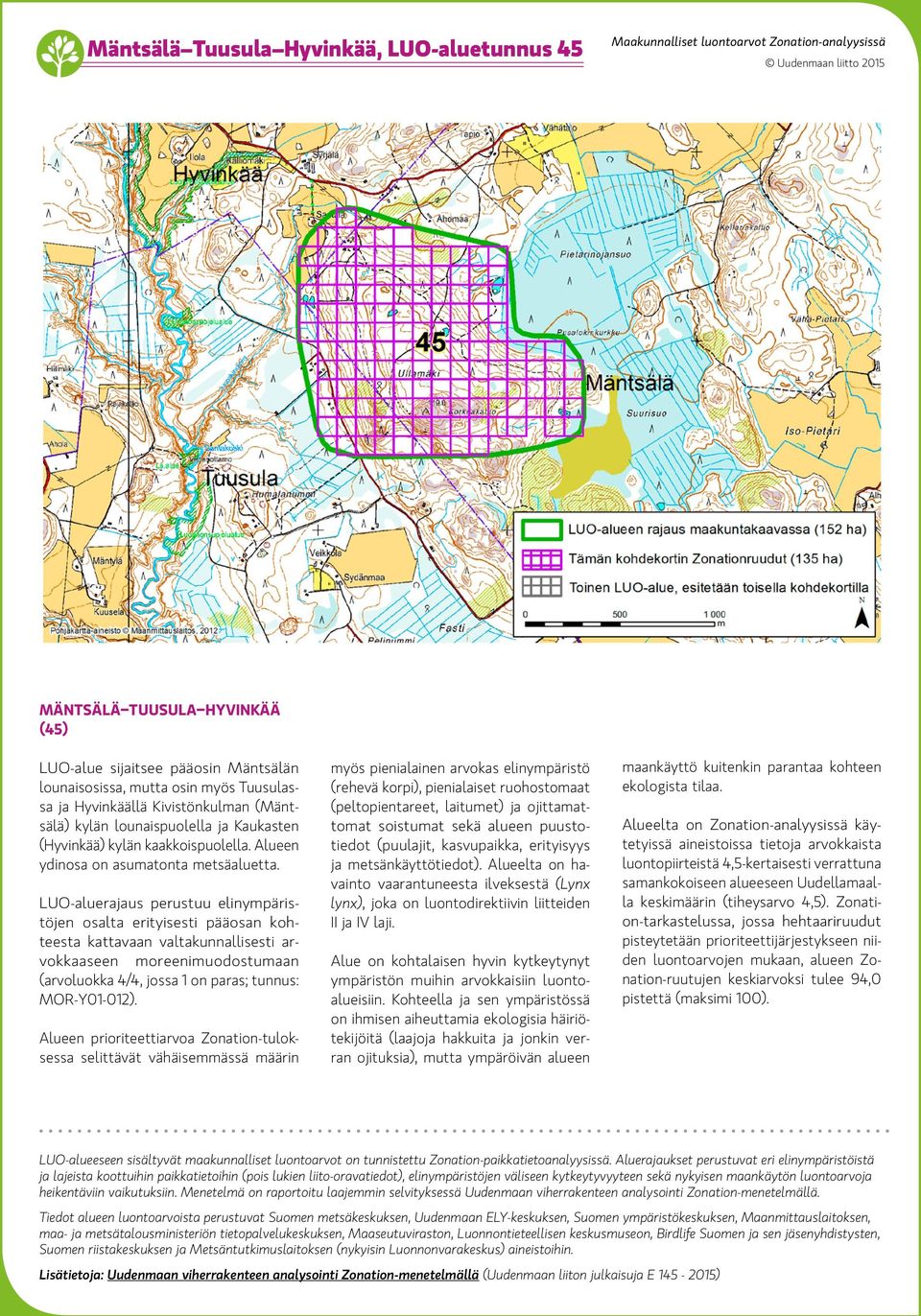 kattavaan valtakunnallisesti arvokkaaseen moreenimuodostumaan (arvoluokka 4/4, jossa 1 on paras; tunnus: MOR-Y01-012).
