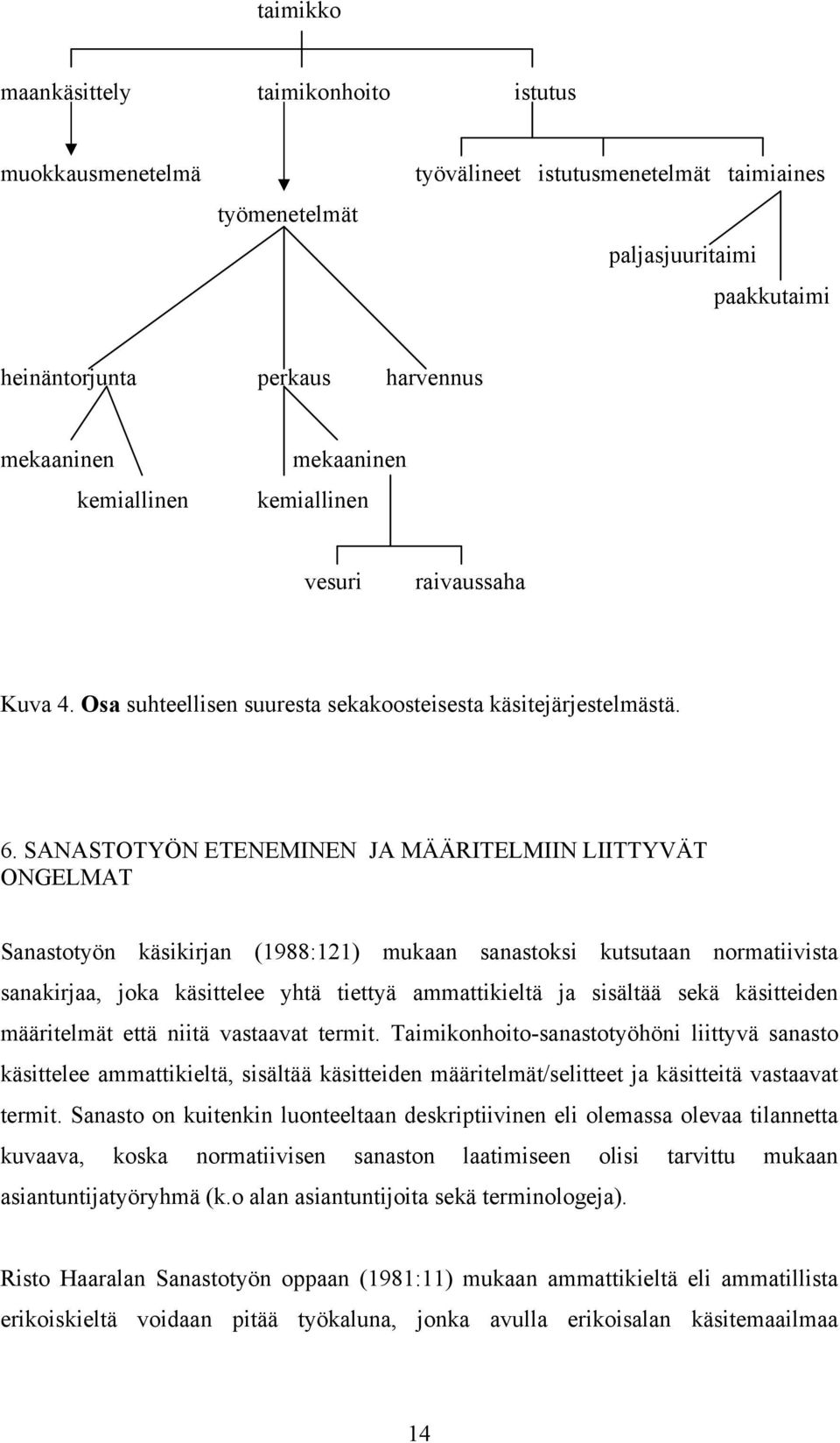 SANASTOTYÖN ETENEMINEN JA MÄÄRITELMIIN LIITTYVÄT ONGELMAT Sanastotyön käsikirjan (1988:121) mukaan sanastoksi kutsutaan normatiivista sanakirjaa, joka käsittelee yhtä tiettyä ammattikieltä ja
