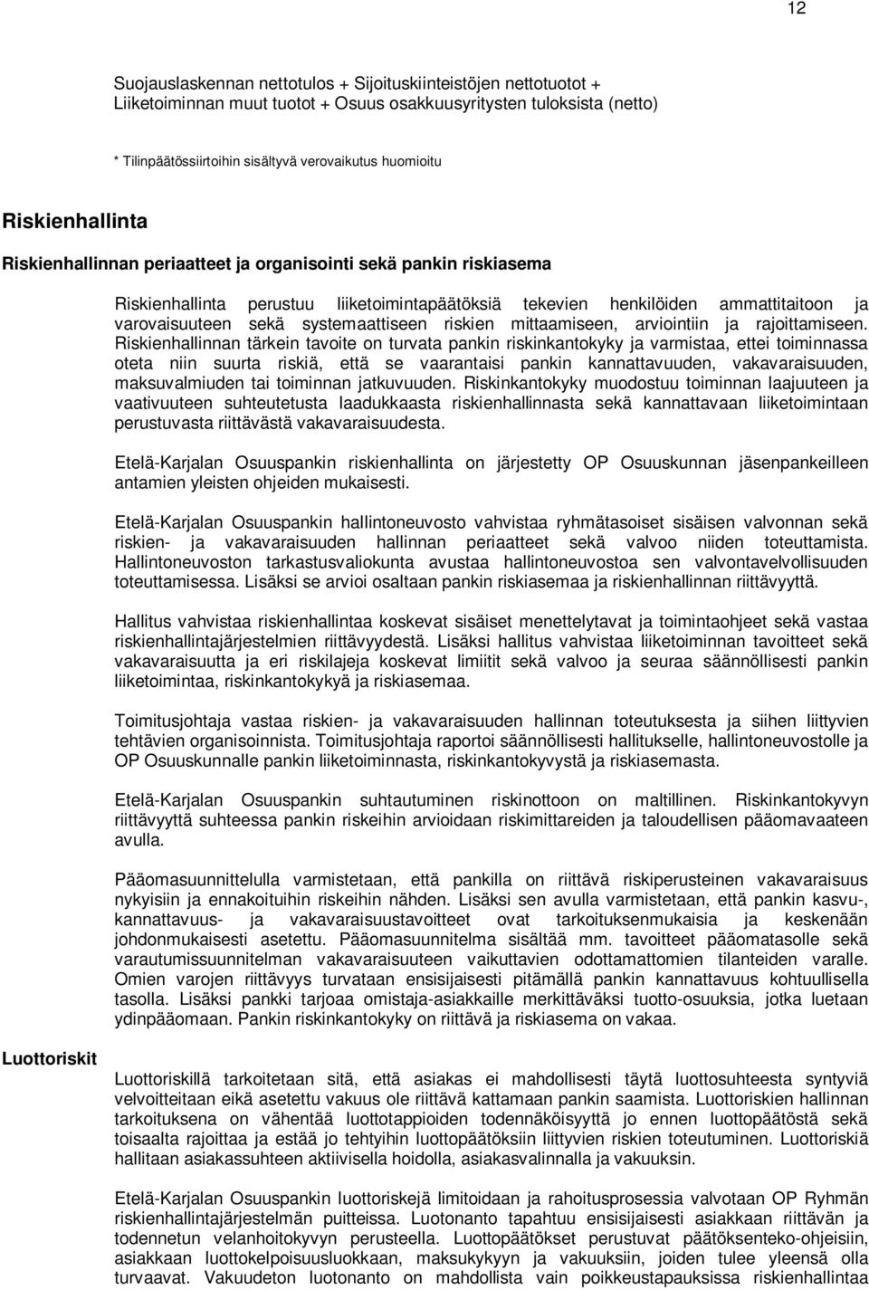 systemaattiseen riskien mittaamiseen, arviointiin ja rajoittamiseen.